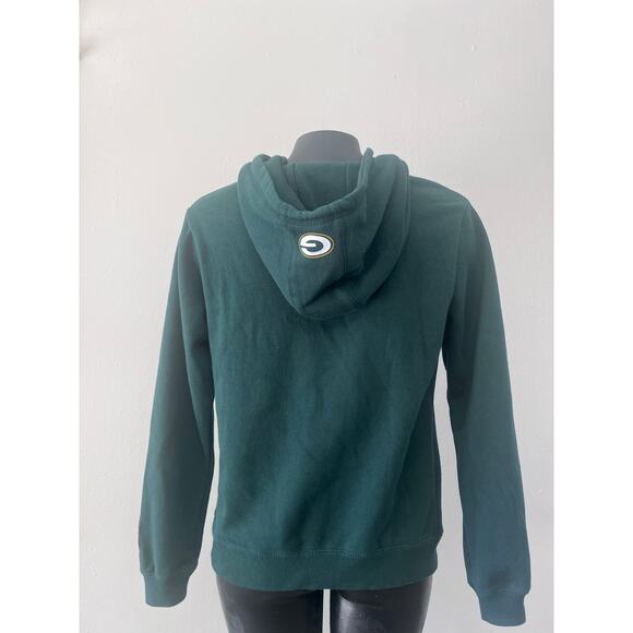 Green Bay Packers Hoodie Sz S Pullover Large SpellOut NFL Tag Football G Patches - Picture 2 of 6
